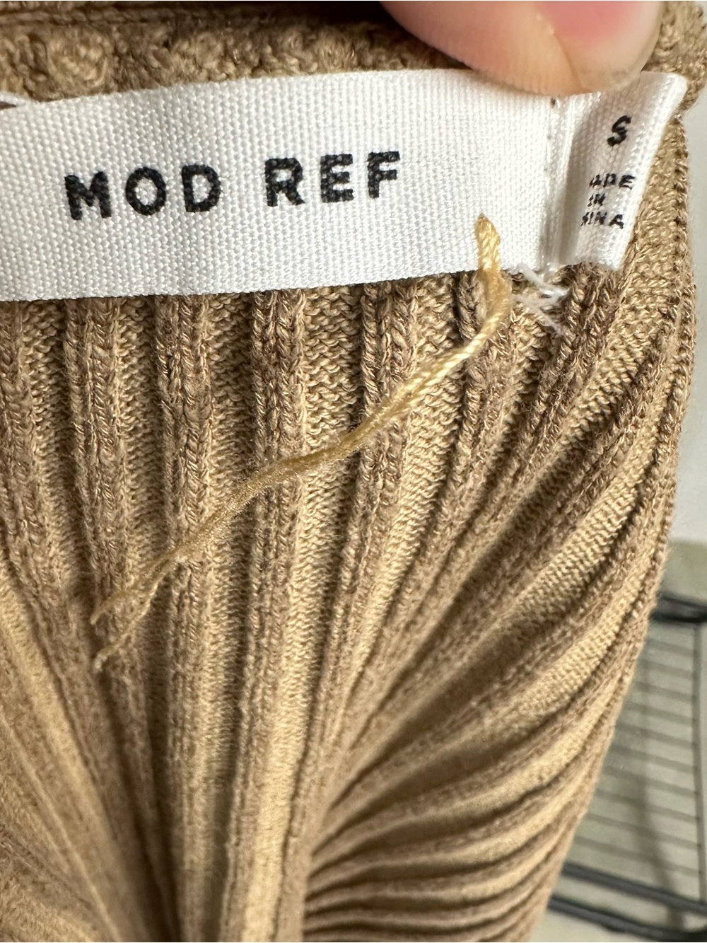 Mod Ref Women's Brown Ribbed Button-Up Cardigan - Picture 2 of 2
